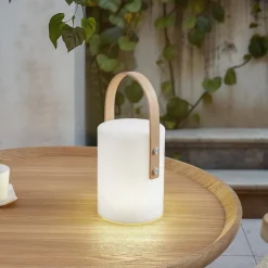 Lindby LED genopladelig udendørs bordlampe Juria, hvid, CCT, IP44