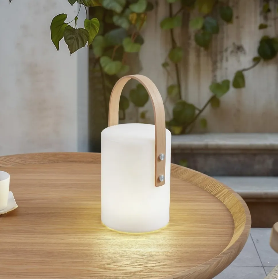 Lindby LED genopladelig udendørs bordlampe Juria, hvid, CCT, IP44