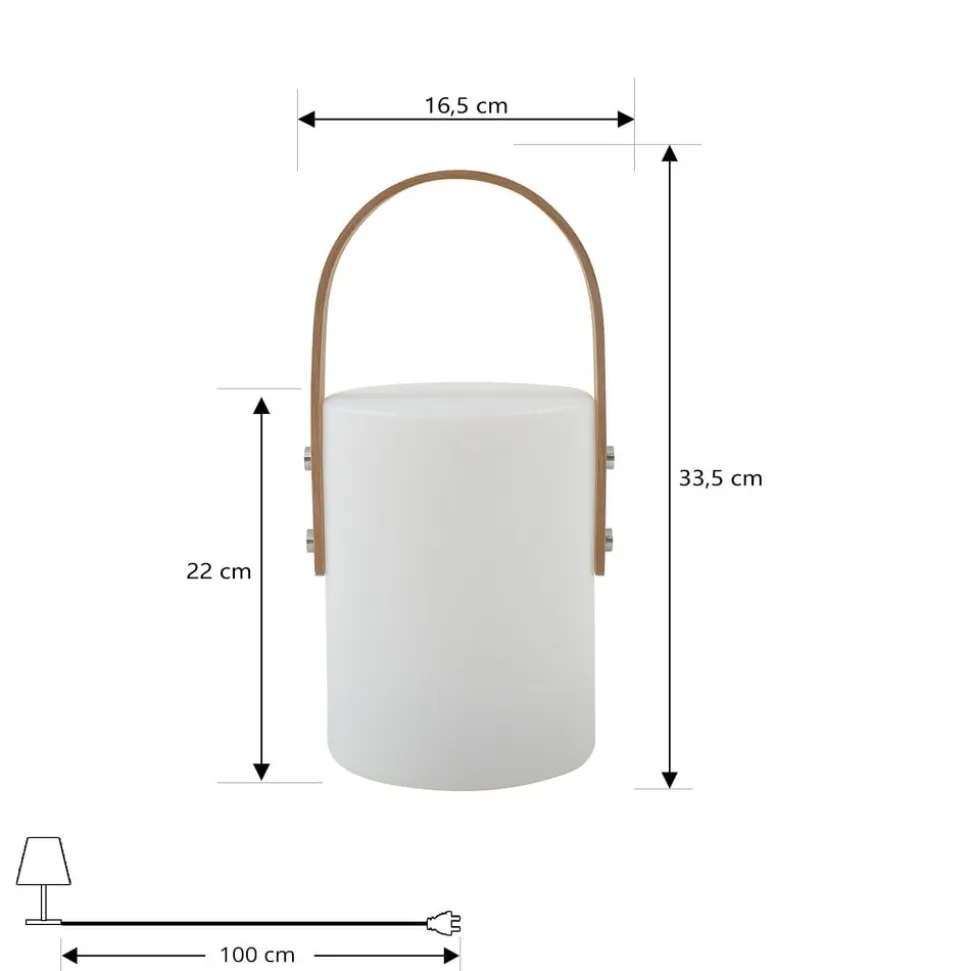 Lindby LED genopladelig udendørs bordlampe Juria, hvid, CCT, IP44