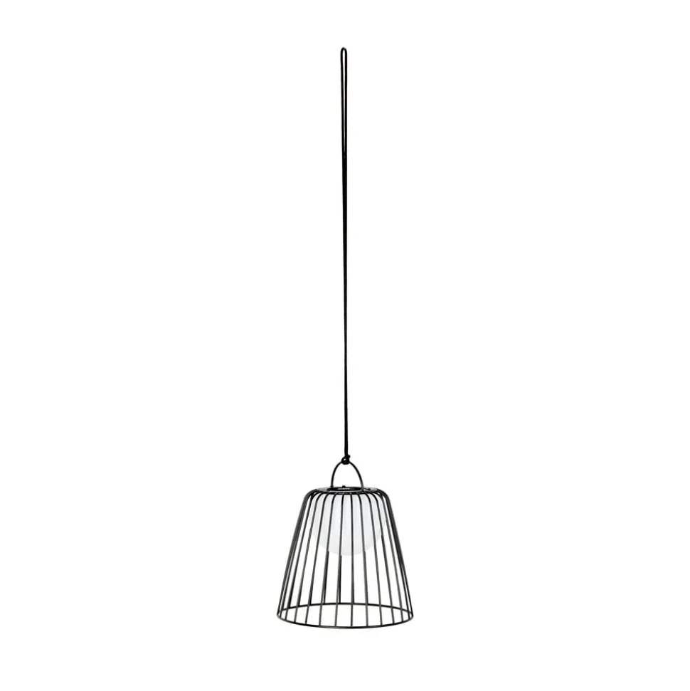 Lindby LED genopladelig udendørs pendel Levino, sort, metal