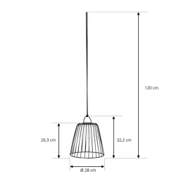Lindby LED genopladelig udendørs pendel Levino, sort, metal
