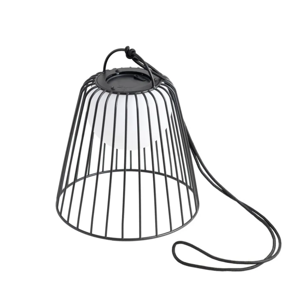 Lindby LED genopladelig udendørs pendel Levino, sort, metal