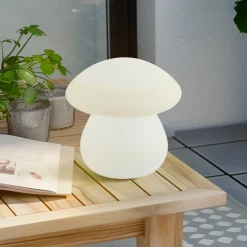 Lindby LED genopladelig udendørs bordlampe Vernate, RGBW, hvid, dæmpbar