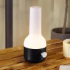 Lindby LED genopladelig udendørs bordlampe Isaline, sort, dæmpbar