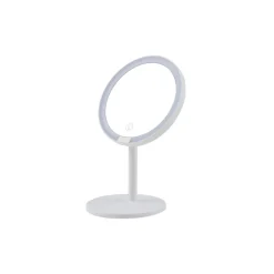 Lindby LED genopladeligt spejl Renki, hvid, plast, dæmpbar