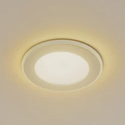 Lindby LED indbygningslampe Toka, 6,5 W, hvid, plast, CCT