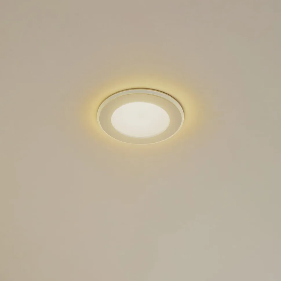Lindby LED indbygningslampe Toka, 6,5 W, hvid, plast, CCT