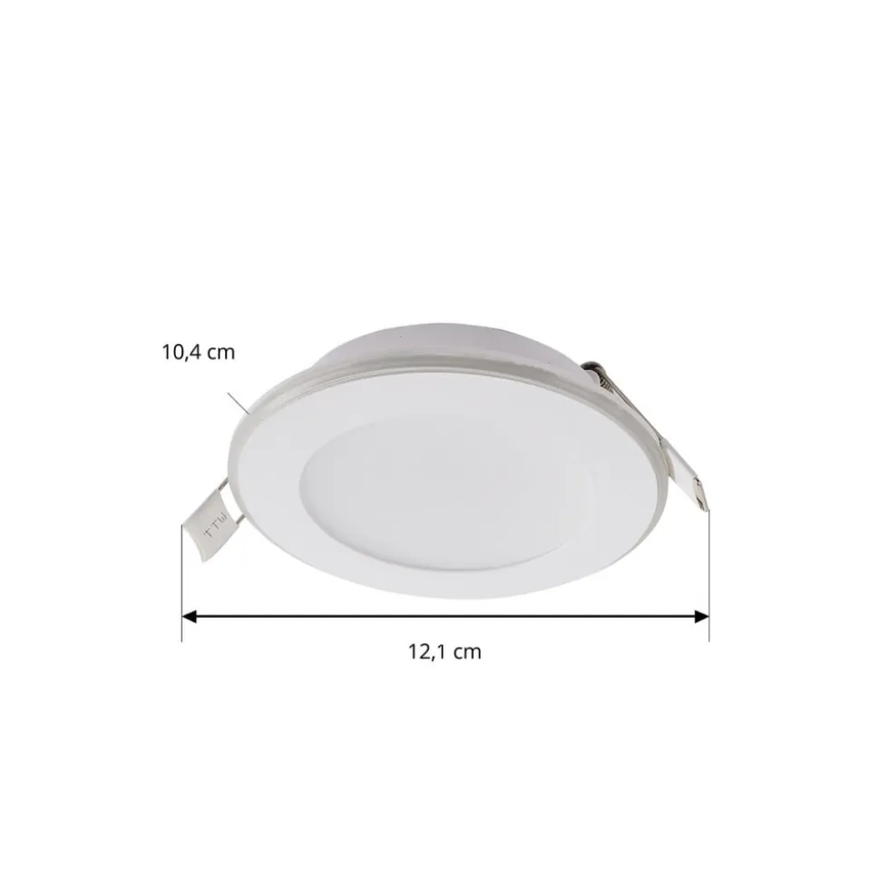 Lindby LED indbygningslampe Toka, 6,5 W, hvid, plast, CCT