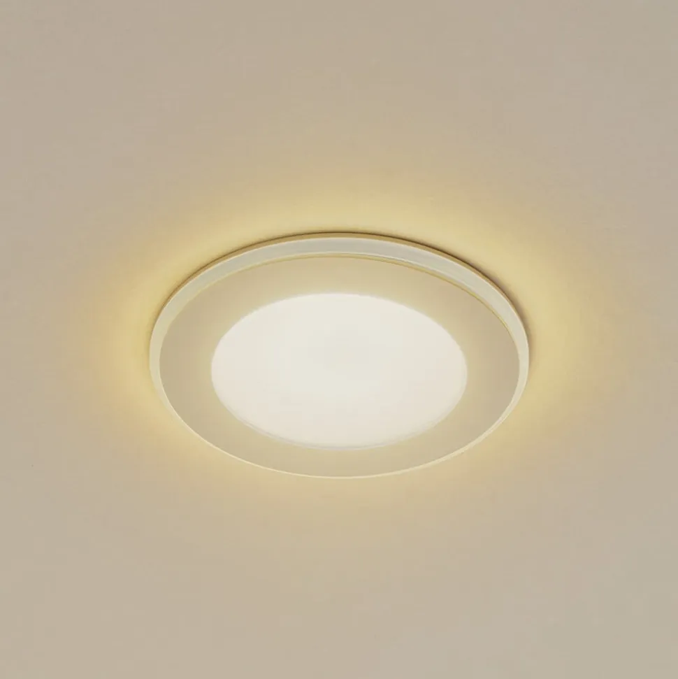 Lindby LED indbygningslampe Toka, 4,9 W, hvid, plast, CCT