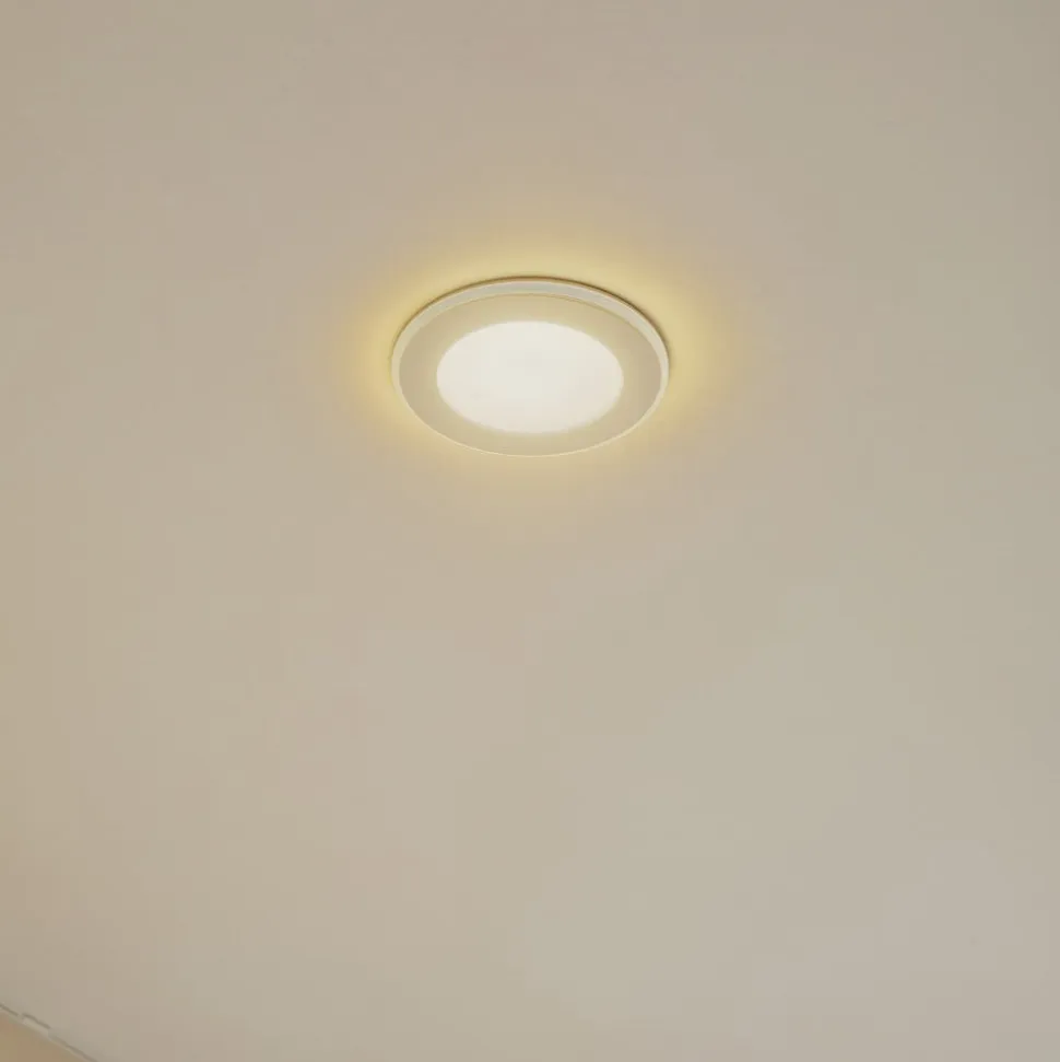Lindby LED indbygningslampe Toka, 4,9 W, hvid, plast, CCT