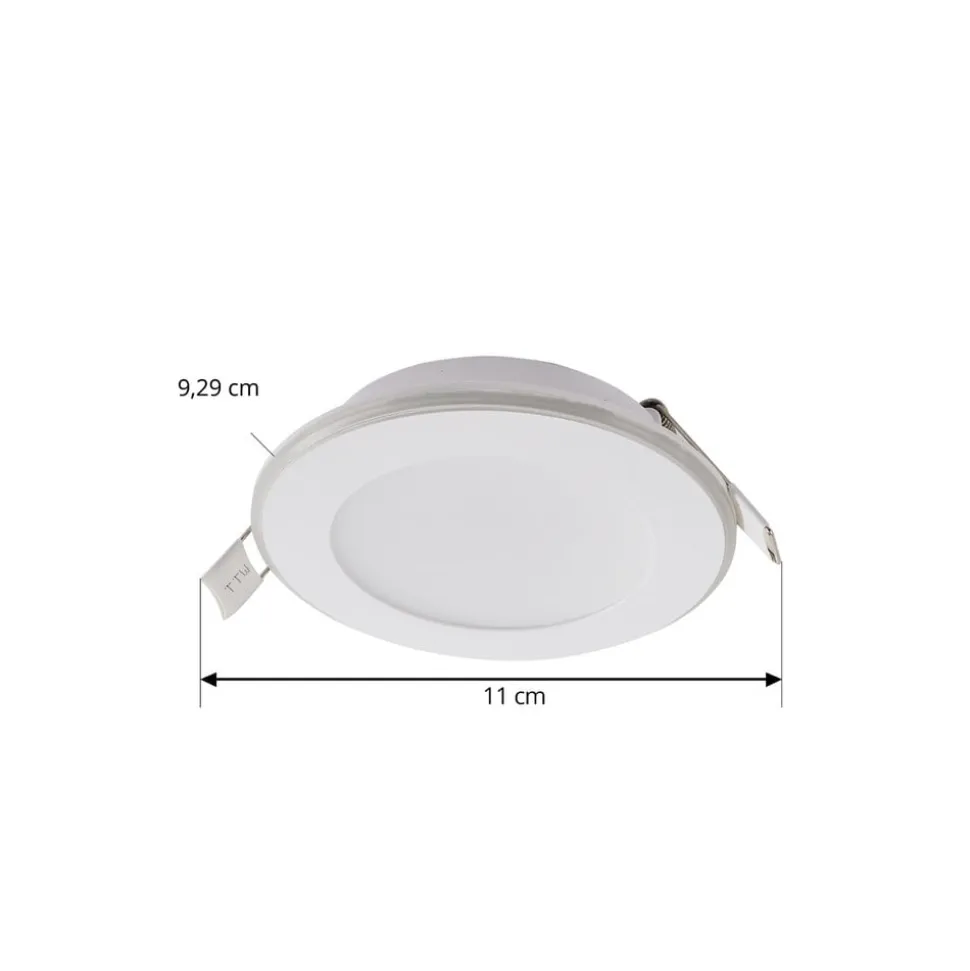 Lindby LED indbygningslampe Toka, 4,9 W, hvid, plast, CCT