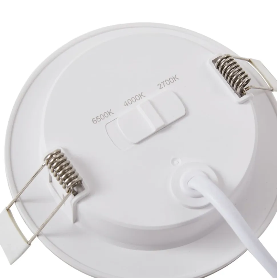 Lindby LED indbygningslampe Toka, 4,9 W, hvid, plast, CCT