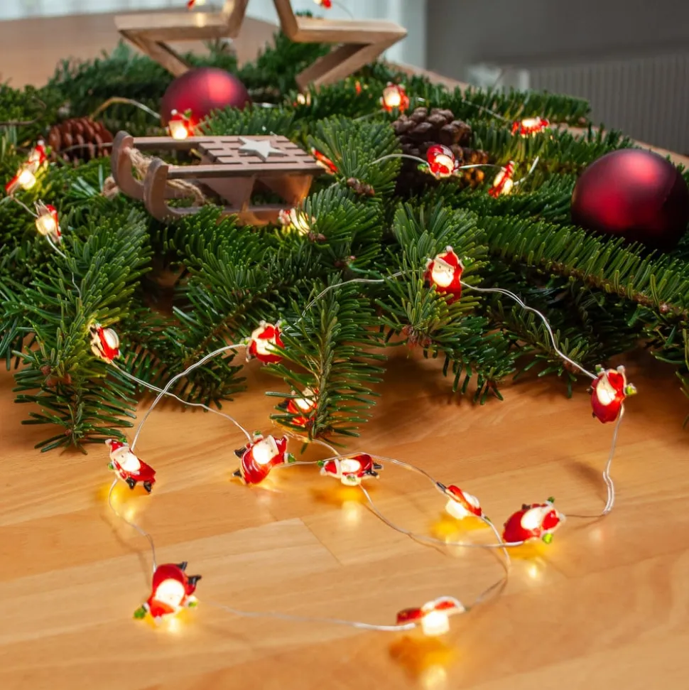 Lindby LED lyskæde Motje, julemand, 320 cm, IP20