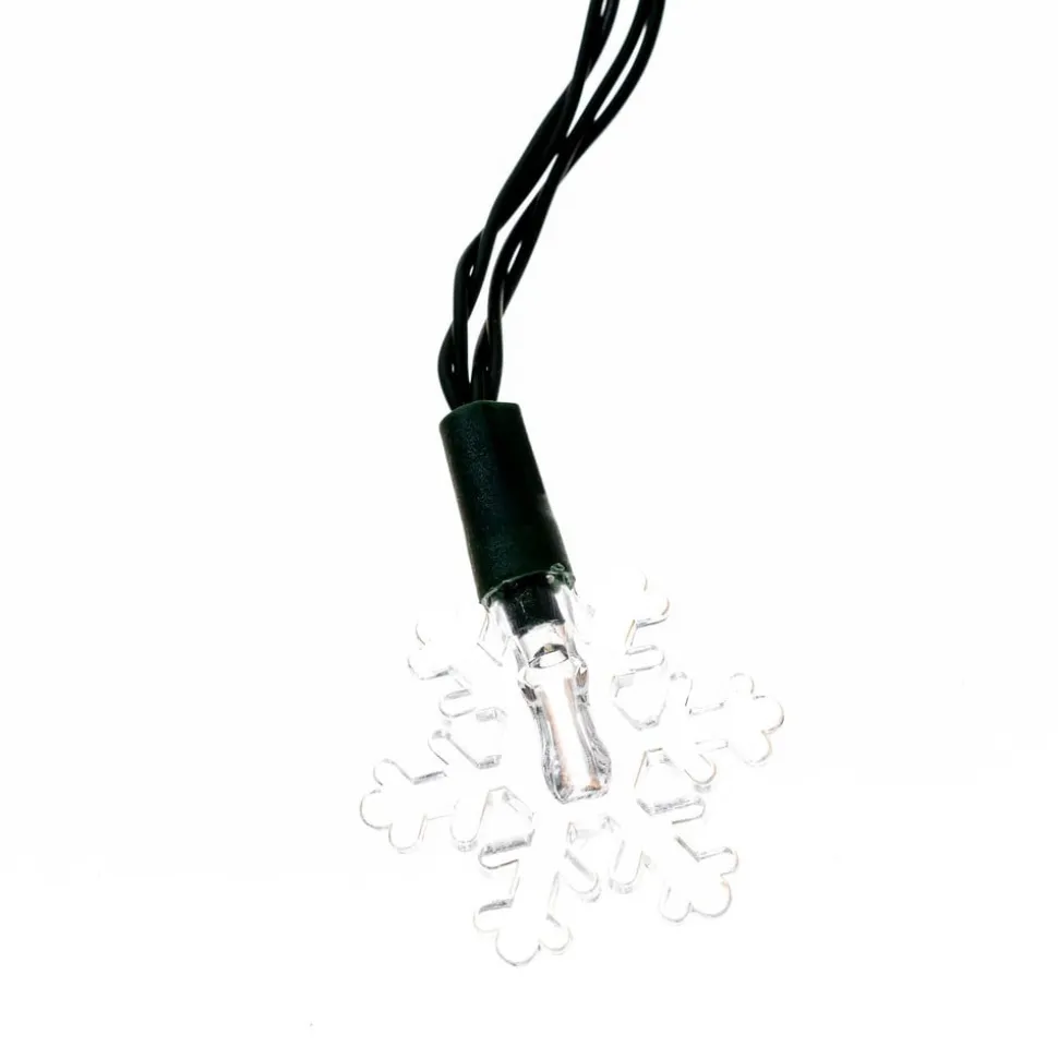 Lindby LED lyskæde Parrik, snefnug, 620 cm, IP44