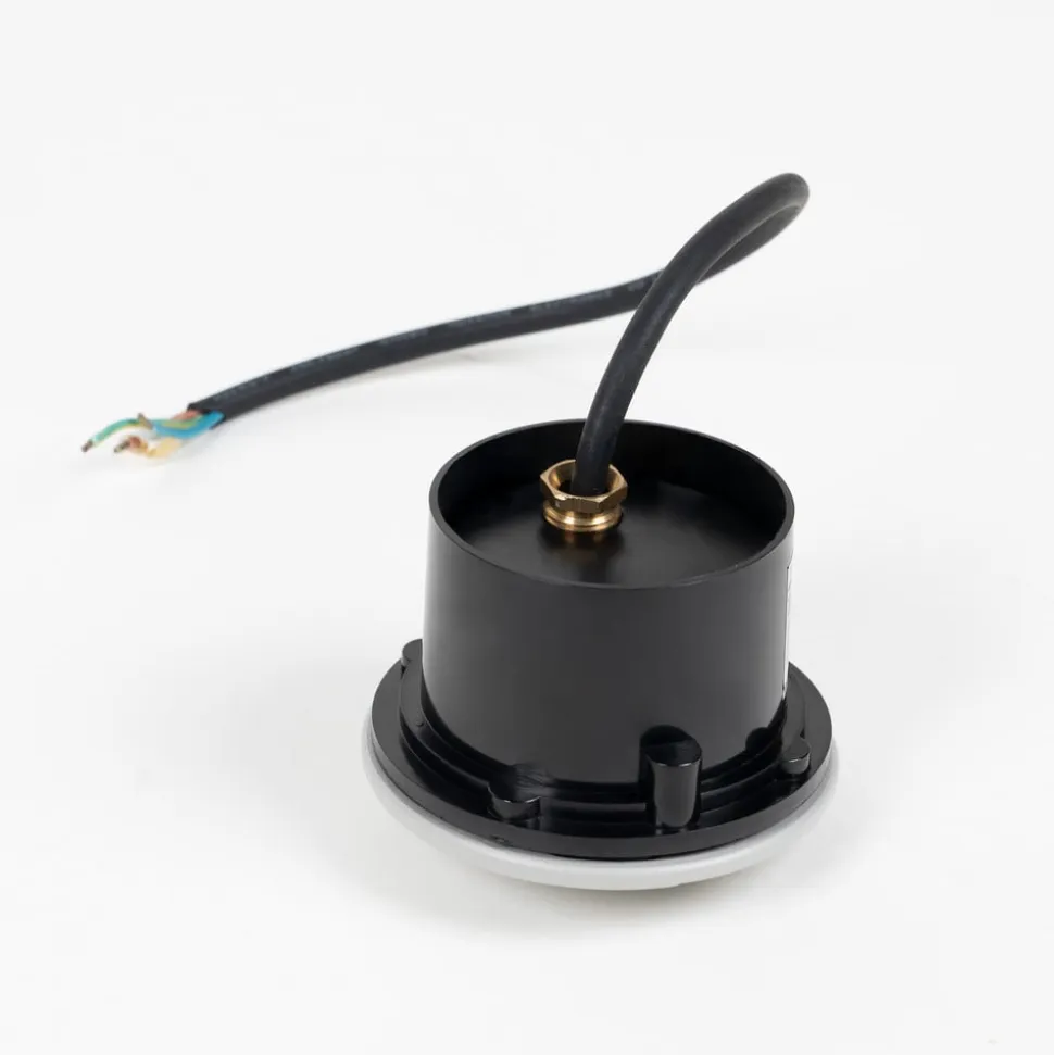 Lindby LED nedgravningslampe Nandita, Ø 10 cm, sølv, IP65