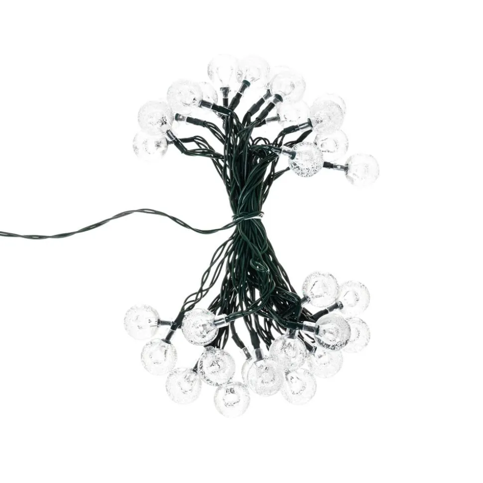 Lindby LED solcellelyskæde Mionel, kugler, 30-flg., 635cm