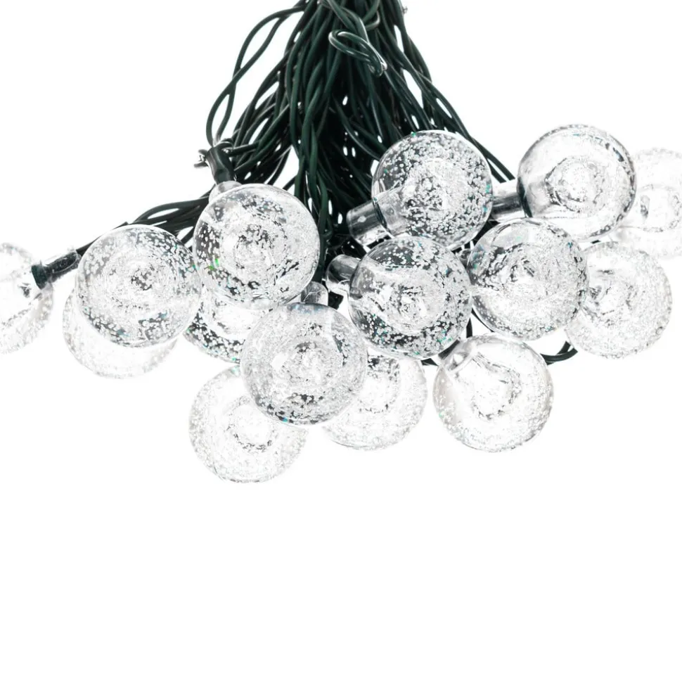 Lindby LED solcellelyskæde Mionel, kugler, 30-flg., 635cm