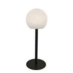 Lindby LED udendørs bordlampe Eleia, grøn, metal, genopladeligt batteri