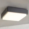 Lindby LED udendørs loftlampe Nermin, 22 cm, IP65, kantet