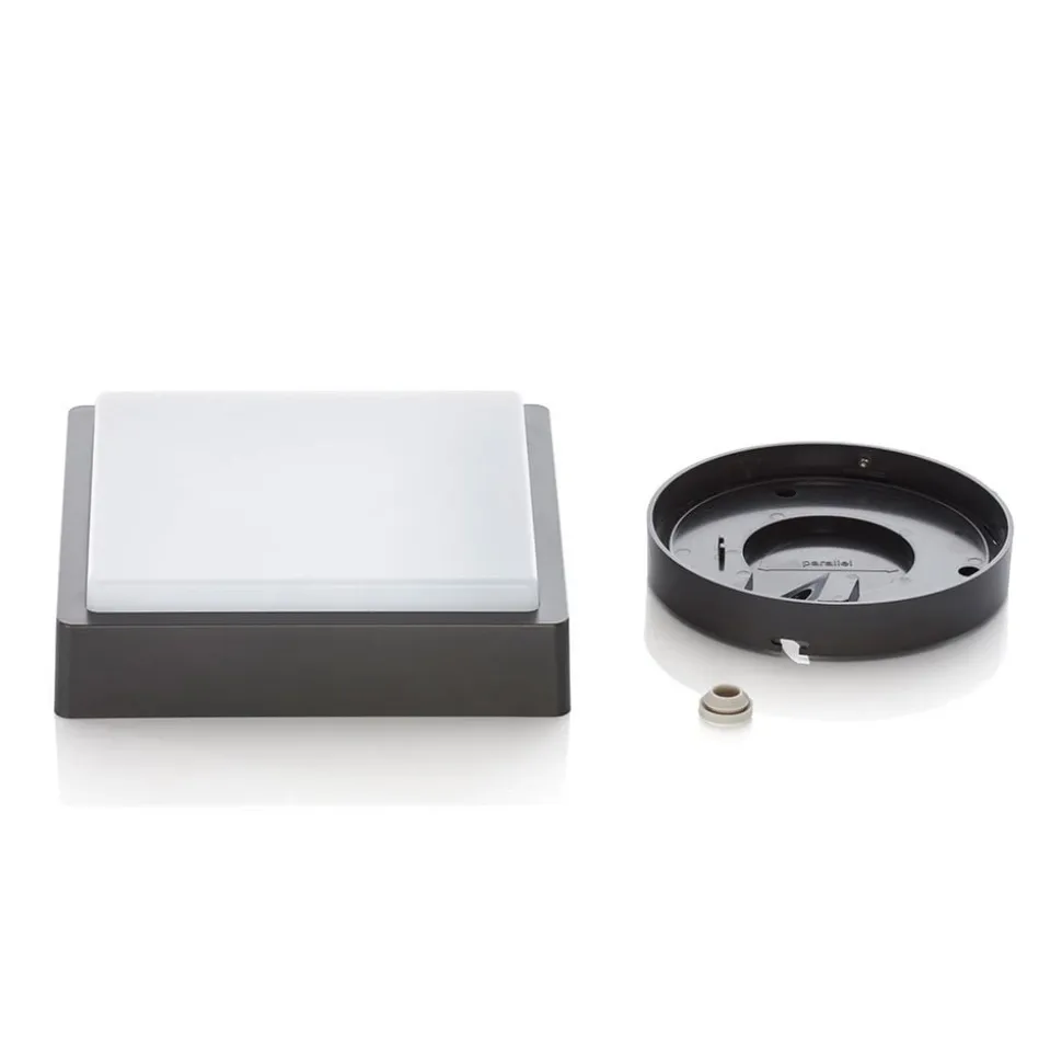 Lindby LED udendørs loftlampe Nermin, 22 cm, IP65, kantet