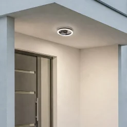 Lindby LED udendørs loftlampe Finian, Ø 22 cm, CCT, dæmpbar