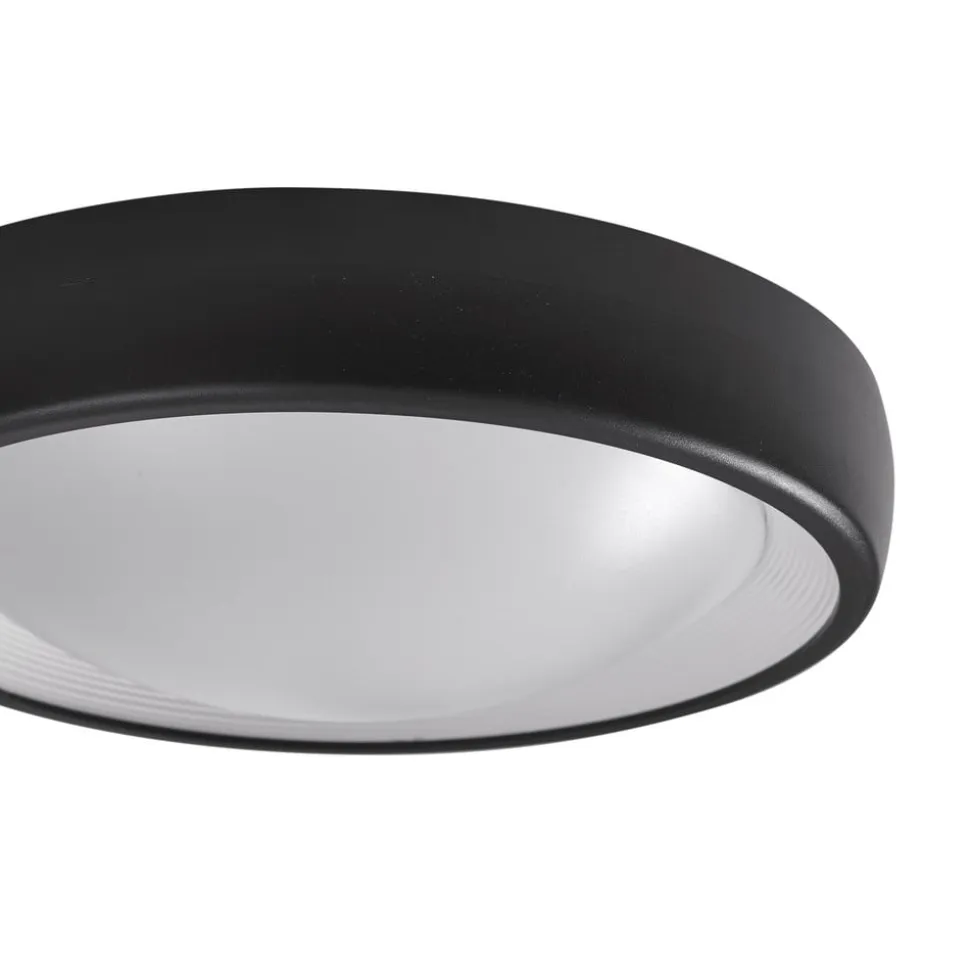 Lindby LED udendørs loftlampe Niniel, sort, Ø 25 cm