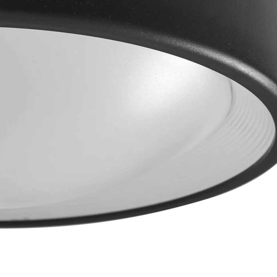 Lindby LED udendørs loftlampe Niniel, sort, Ø 25 cm
