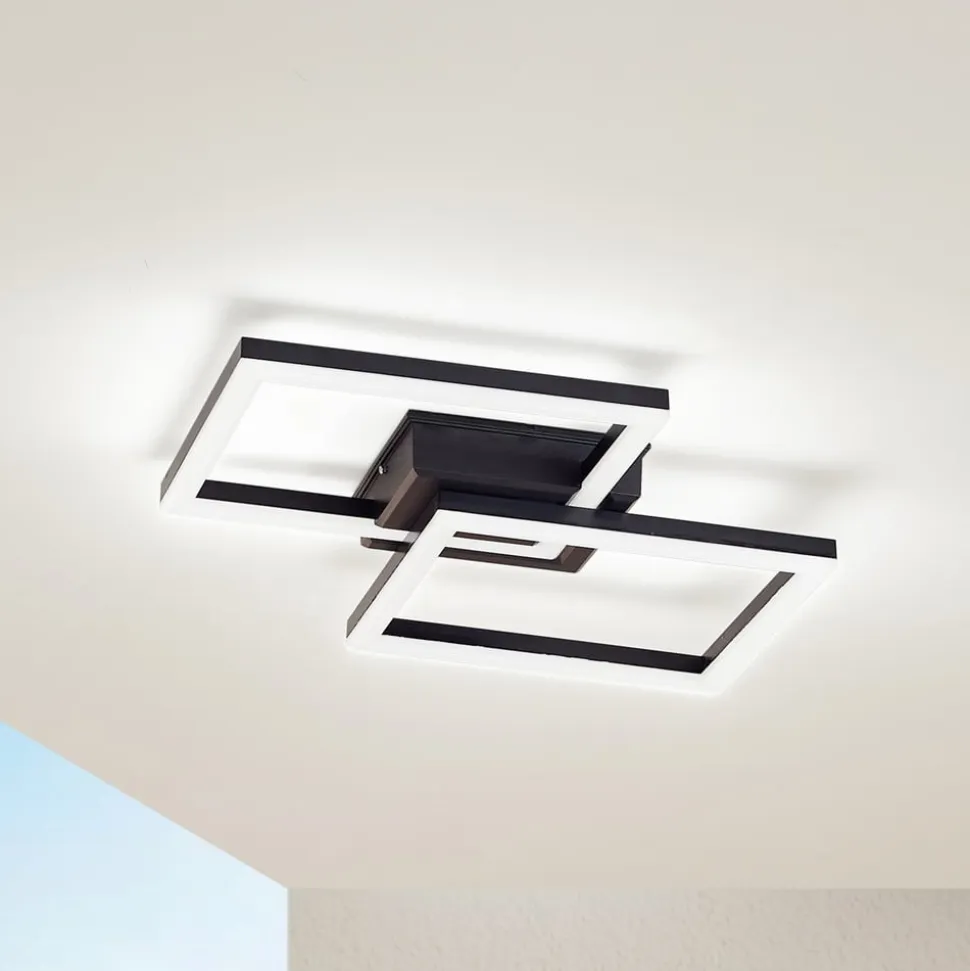 Lindby LED udendørs loftlampe Finian, 48 cm x 48 cm, CCT dæmpbar
