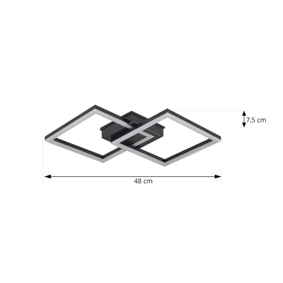 Lindby LED udendørs loftlampe Finian, 48 cm x 48 cm, CCT dæmpbar