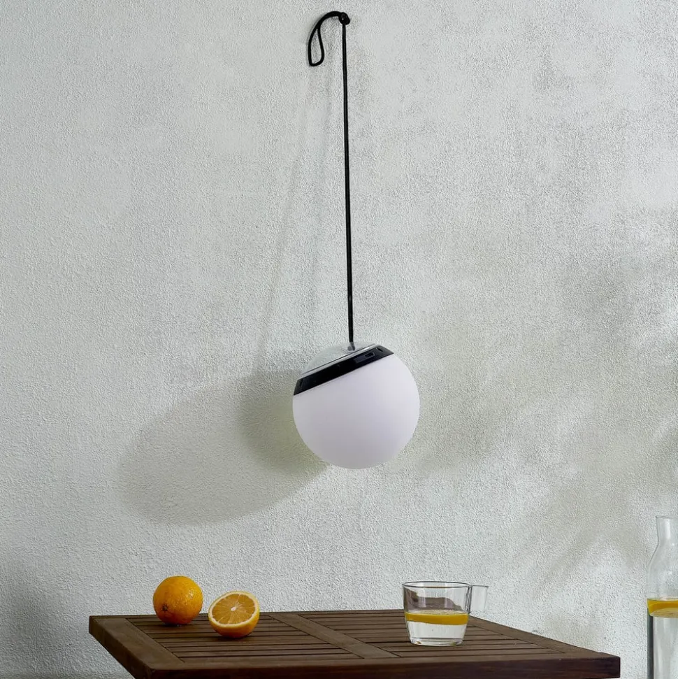 Lindby LED udendørs pendel Eleia, RGBW, 20 cm, genopladeligt batteri
