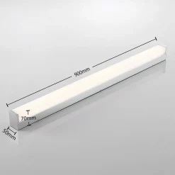 Lindby LED-badeværelseslampe Klea, 90 cm, krom, metal, IP44