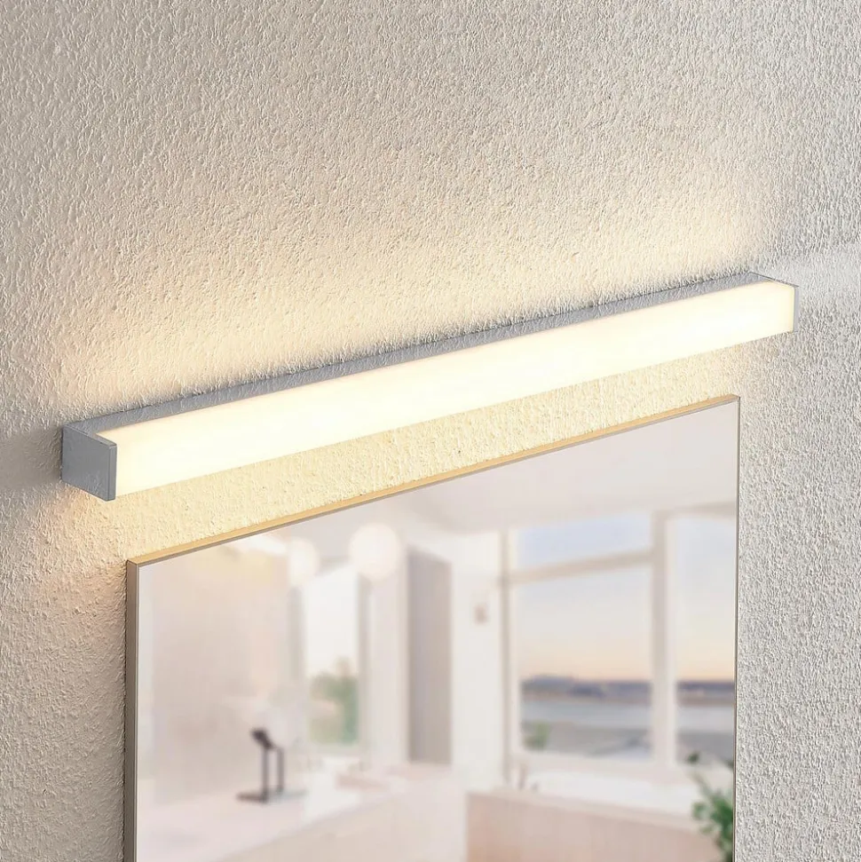 Lindby LED-badeværelseslampe Klea, 90 cm, krom, metal, IP44