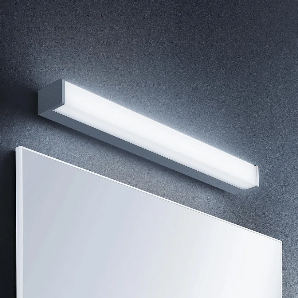 Lindby LED-badeværelseslampe Klea, 60 cm, krom, metal, IP44