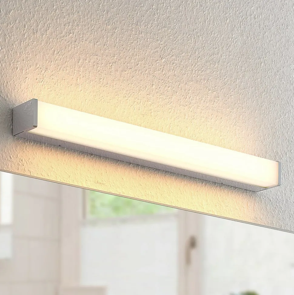 Lindby LED-badeværelseslampe Klea, 60 cm, krom, metal, IP44