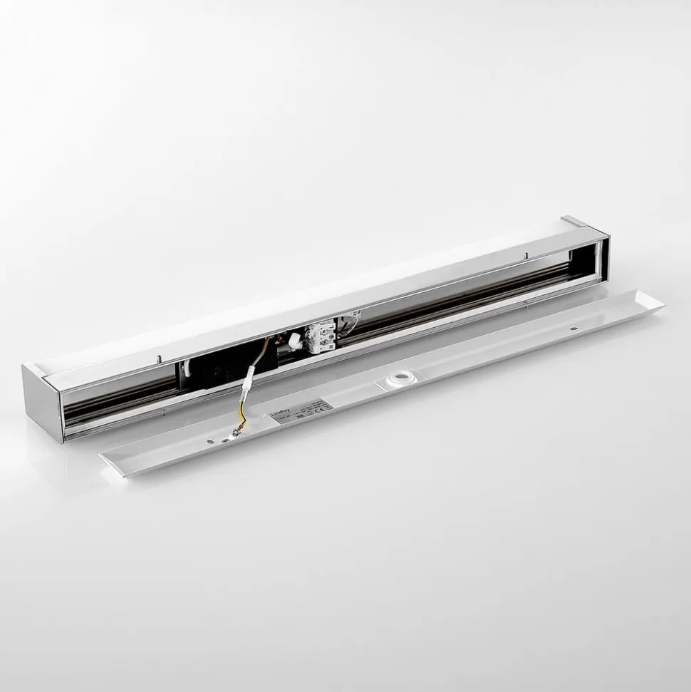Lindby LED-badeværelseslampe Klea, 60 cm, krom, metal, IP44