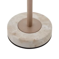 Lindby LED-batteridrevet bordlampe Pippin, guld/travertin, IP44