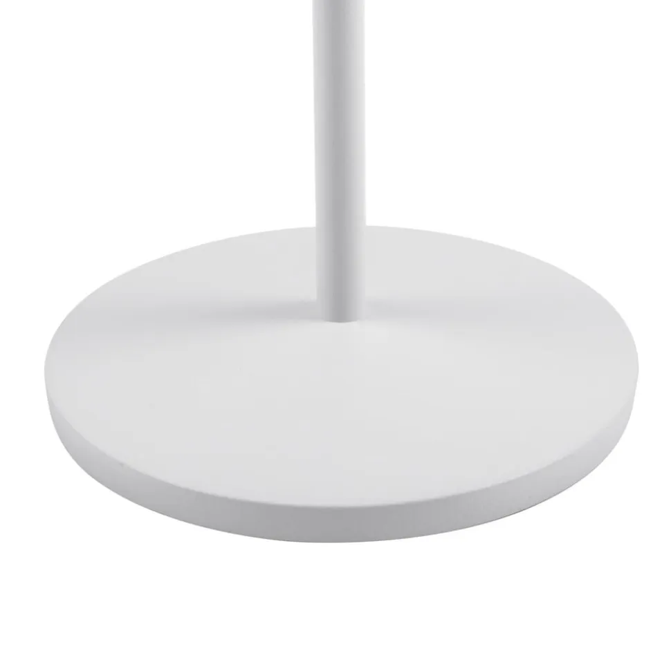 Lindby LED-batteridrevet bordlampe Esali, hvid, riller, 29 cm