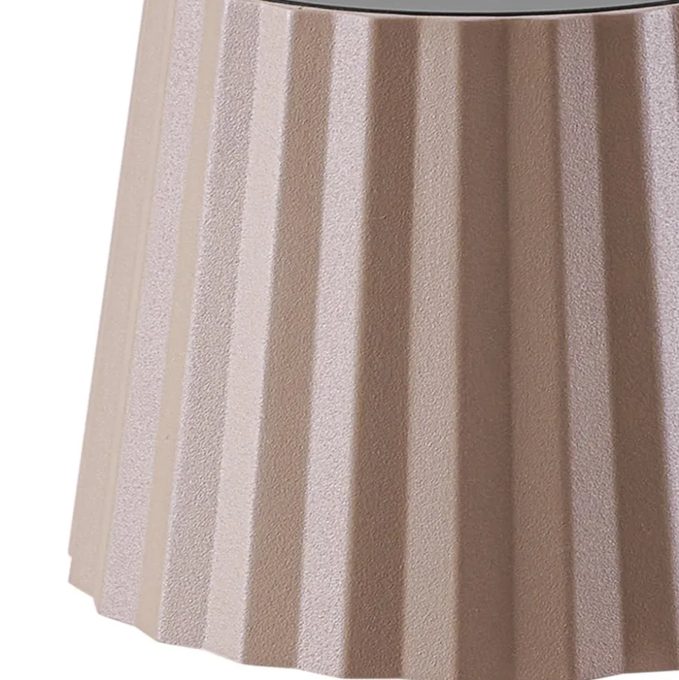 Lindby LED-batteridrevet bordlampe Esali, beige, metal, IP65