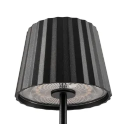 Lindby LED-batteridrevet bordlampe Esali, sort, metal, IP65