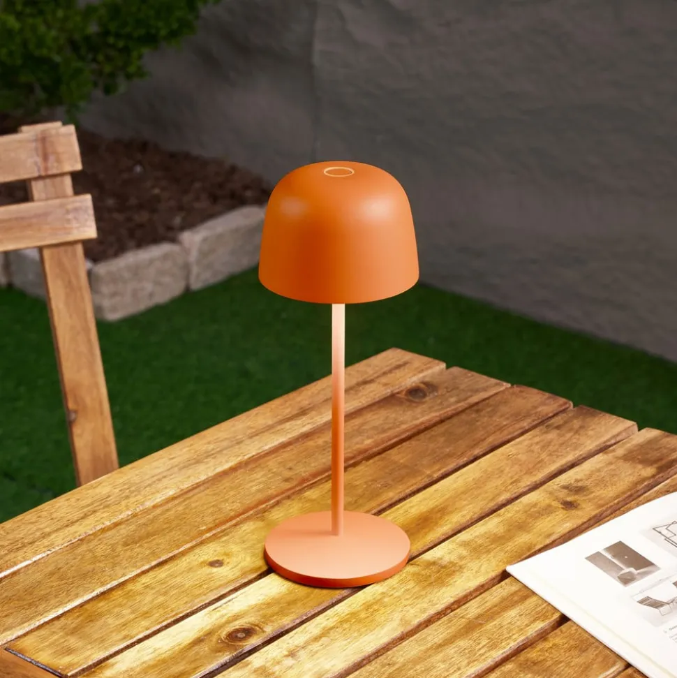 Lindby LED-bordlampe Arietty, orange, dæmpbar, IP65