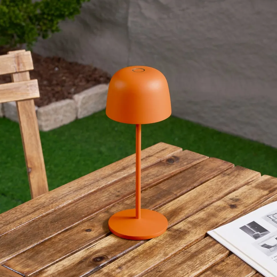 Lindby LED-bordlampe Arietty, orange, dæmpbar, IP65
