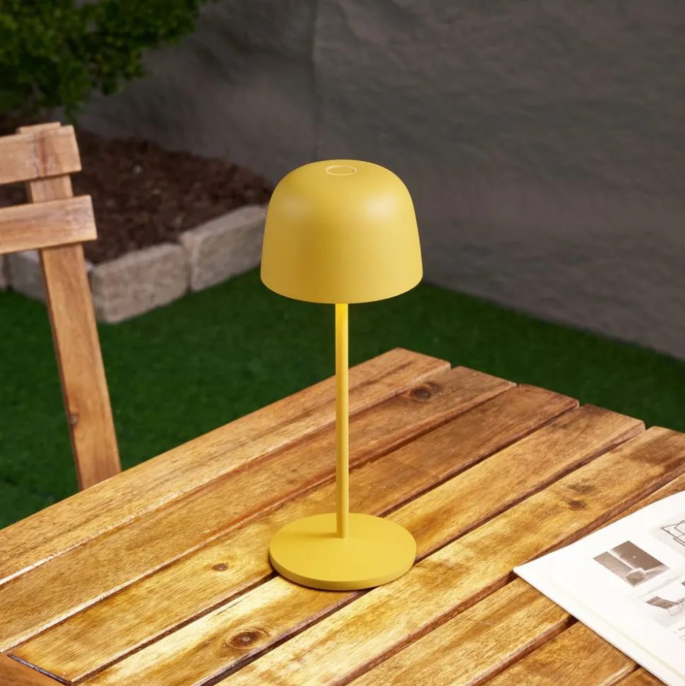Lindby LED-bordlampe Arietty, gul, dæmpbar, IP65