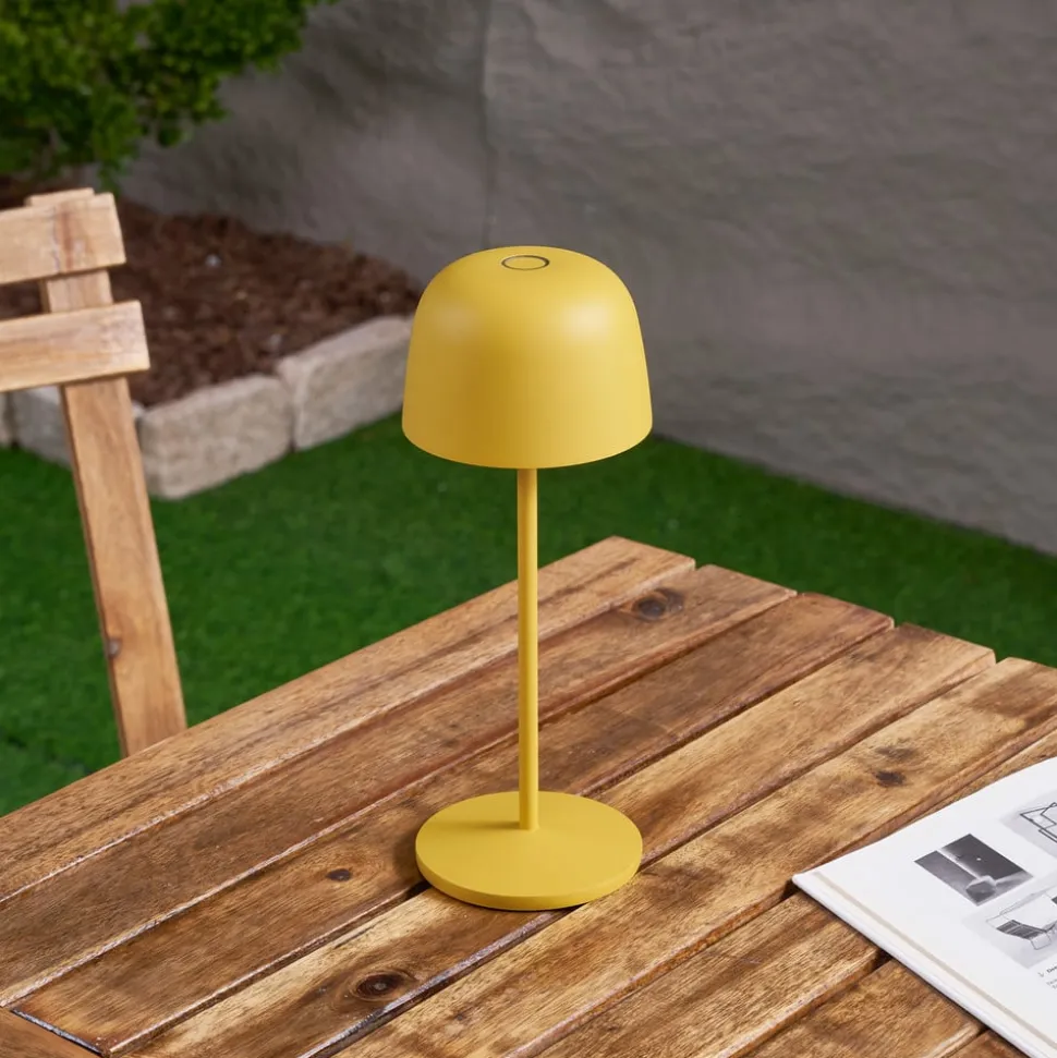 Lindby LED-bordlampe Arietty, gul, dæmpbar, IP65