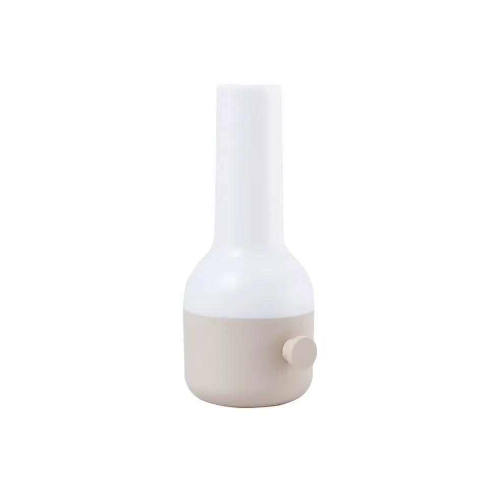 Lindby LED-bordlampe Isaline, beige, dæmpbar, IP44