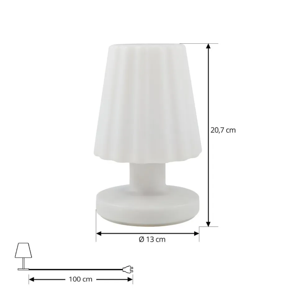 Lindby LED-bordlampe Jovem, hvid, plast, RGB
