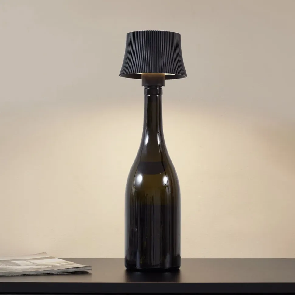 Lindby LED-bordlampe Linor, sort, USB, touch-dimmer