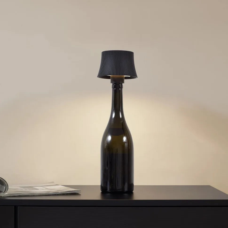Lindby LED-bordlampe Linor, sort, USB, touch-dimmer