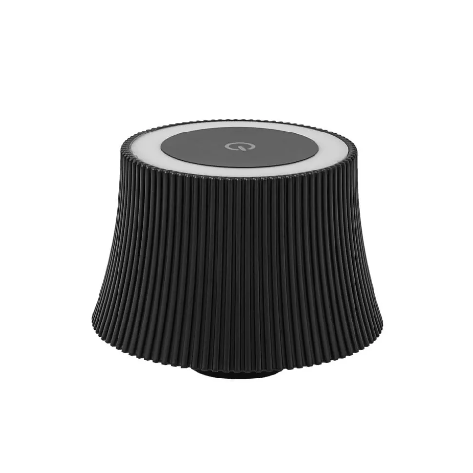 Lindby LED-bordlampe Linor, sort, USB, touch-dimmer