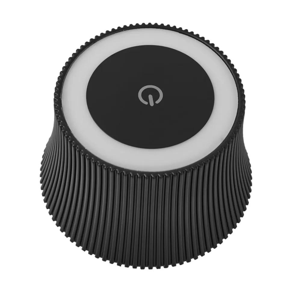 Lindby LED-bordlampe Linor, sort, USB, touch-dimmer