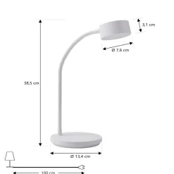 Lindby LED-bordlampe Maori, hvid, metal, CCT, dæmpbar